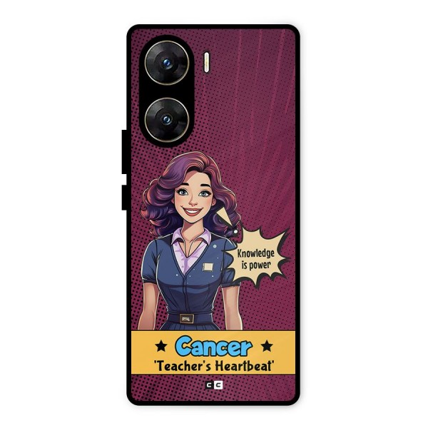 Cancer Heartbeat Metal Back Case for Vivo V29e