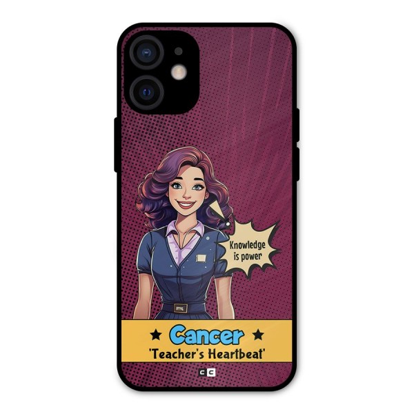 Cancer Heartbeat Metal Back Case for iPhone 12 Mini