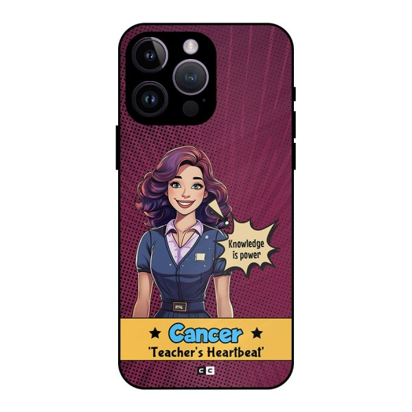 Cancer Heartbeat Metal Back Case for iPhone 14 Pro Max