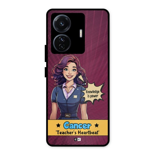 Cancer Heartbeat Metal Back Case for iQOO Z6