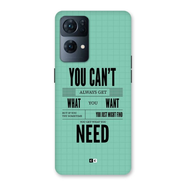 Cant Always Get Back Case for Oppo Reno7 Pro 5G