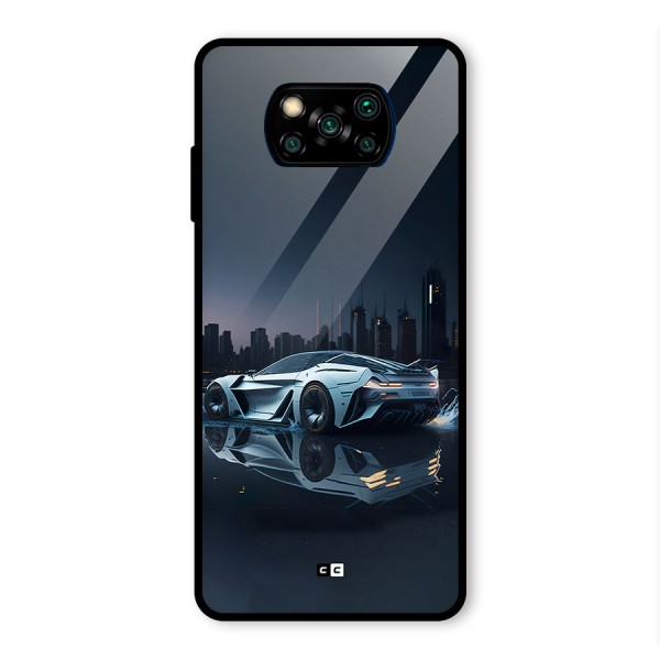 Car of Future Glass Back Case for Poco X3 Pro