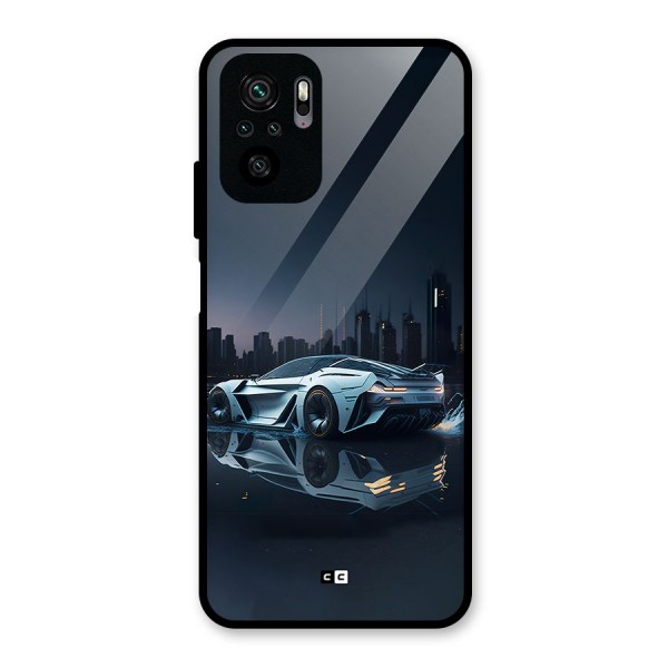 Car of Future Glass Back Case for Redmi Note 10