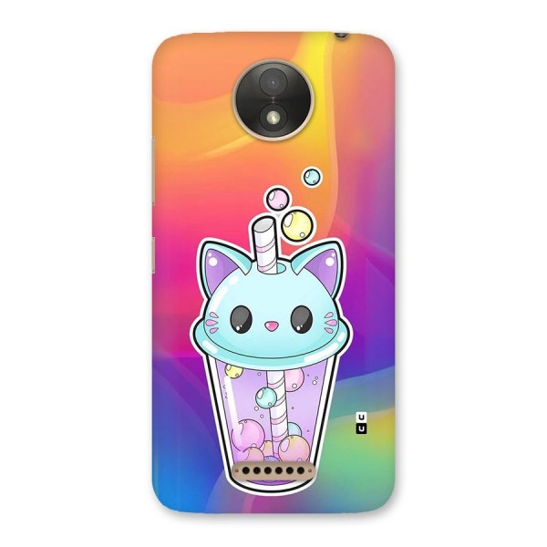 Cat Drink Back Case for Moto C Plus