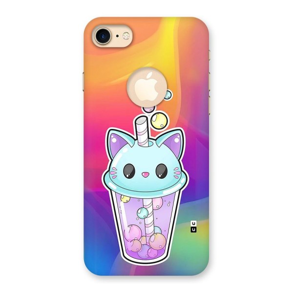 Cat Drink Back Case for iPhone 8 Logo Cut