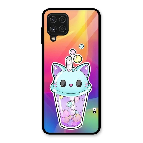 Cat Drink Glass Back Case for Galaxy A22 4G