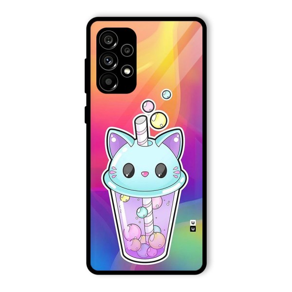 Cat Drink Glass Back Case for Galaxy A73 5G