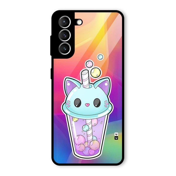 Cat Drink Glass Back Case for Galaxy S21 5G