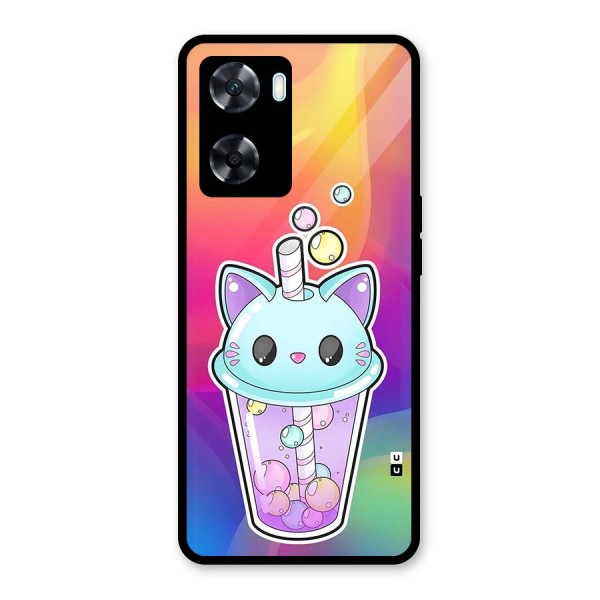 Cat Drink Glass Back Case for Oppo A77s