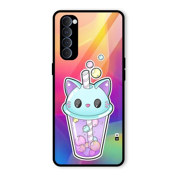 Cat Drink Glass Back Case for Oppo Reno4 Pro