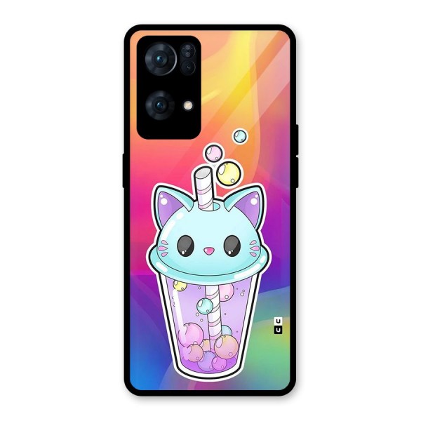 Cat Drink Glass Back Case for Oppo Reno7 Pro 5G