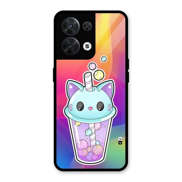 Cat Drink Glass Back Case for Oppo Reno8 5G