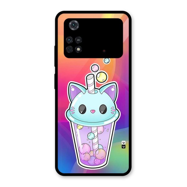 Cat Drink Glass Back Case for Poco M4 Pro 4G