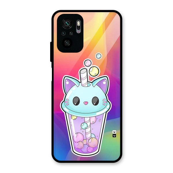 Cat Drink Glass Back Case for Redmi Note 10