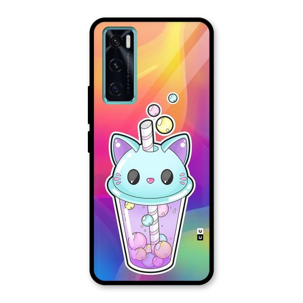 Cat Drink Glass Back Case for Vivo V20 SE