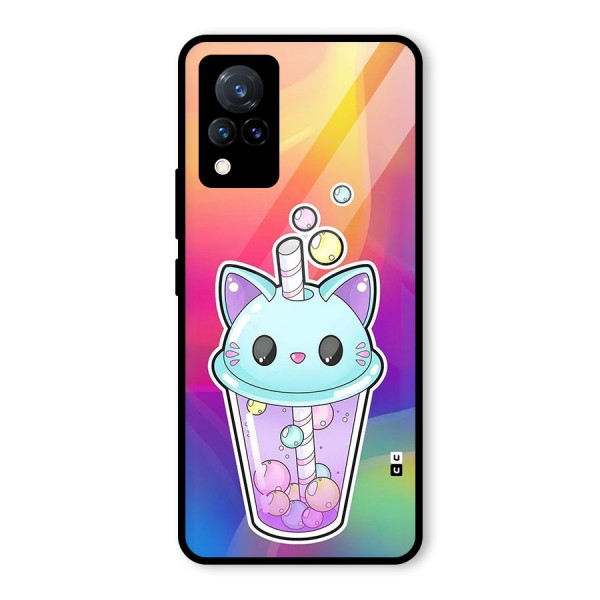 Cat Drink Glass Back Case for Vivo V21 5G