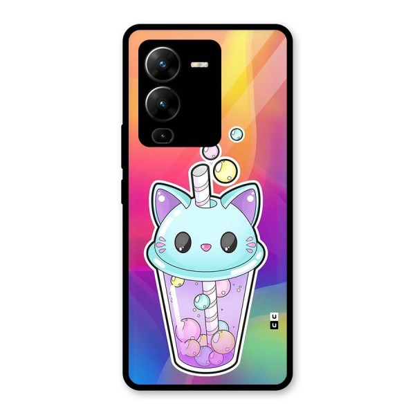 Cat Drink Glass Back Case for Vivo V25 Pro