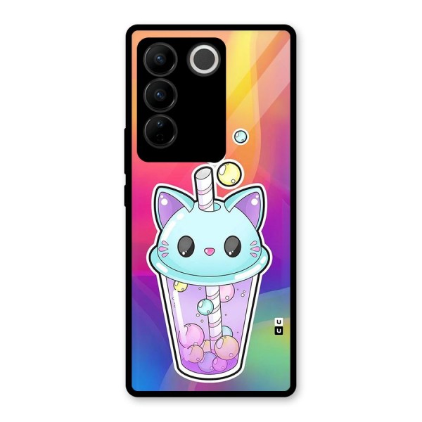 Cat Drink Glass Back Case for Vivo V27