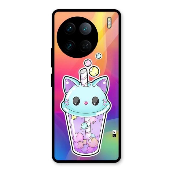 Cat Drink Glass Back Case for Vivo X90 Pro