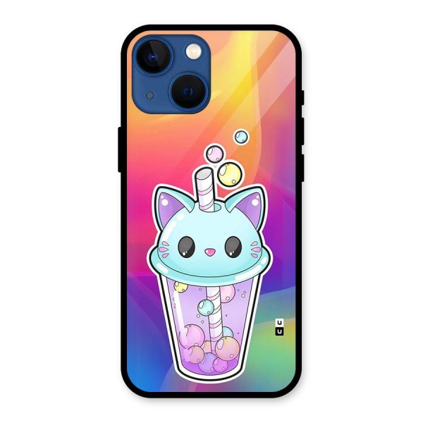 Cat Drink Glass Back Case for iPhone 13 Mini