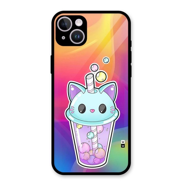 Cat Drink Glass Back Case for iPhone 14 Plus