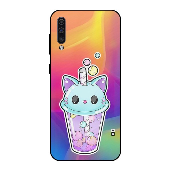 Cat Drink Metal Back Case for Galaxy A50