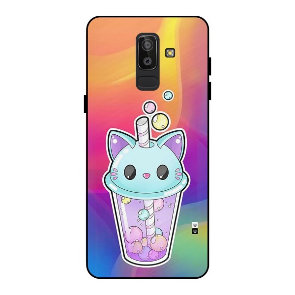 Cat Drink Metal Back Case for Galaxy J8