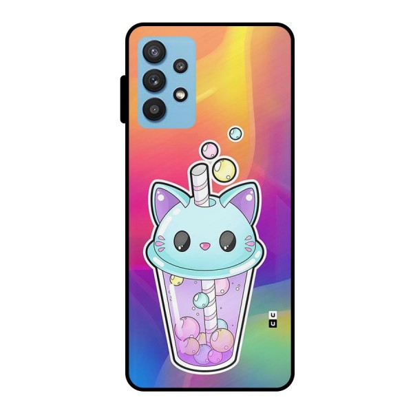 Cat Drink Metal Back Case for Galaxy M32 5G