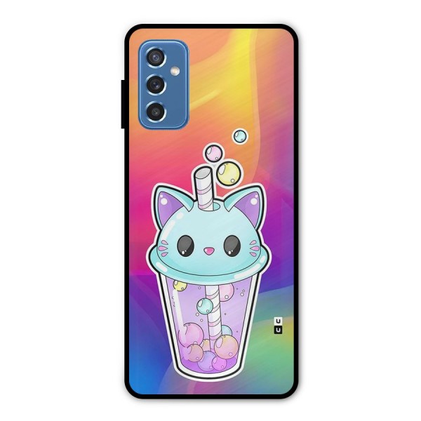 Cat Drink Metal Back Case for Galaxy M52 5G