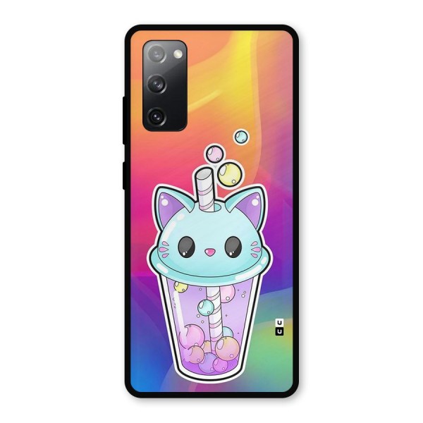 Cat Drink Metal Back Case for Galaxy S20 FE 5G