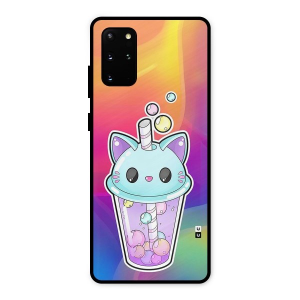 Cat Drink Metal Back Case for Galaxy S20 Plus