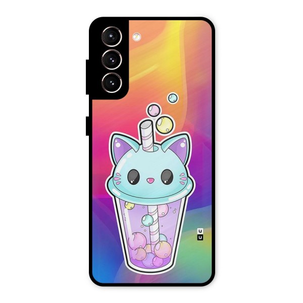 Cat Drink Metal Back Case for Galaxy S21 5G