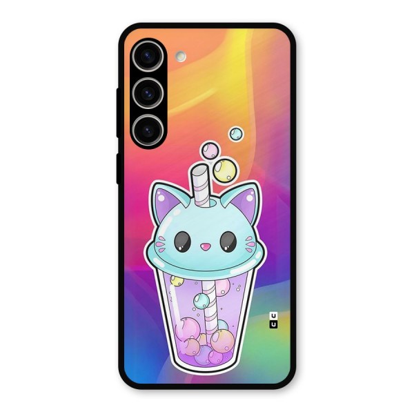 Cat Drink Metal Back Case for Galaxy S23 Plus