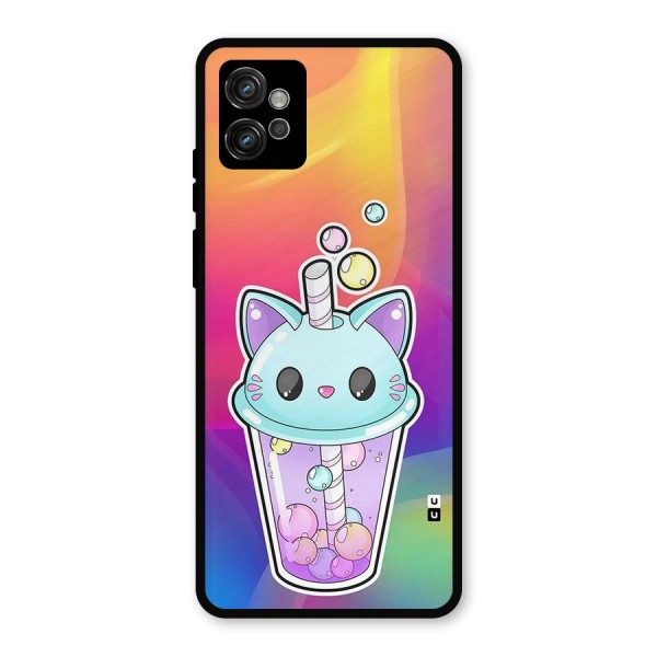 Cat Drink Metal Back Case for Moto G32