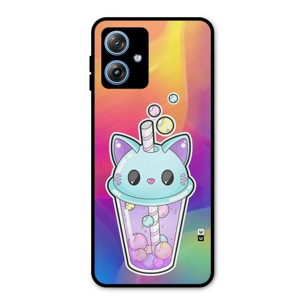 Cat Drink Metal Back Case for Moto G54