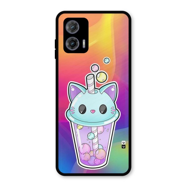 Cat Drink Metal Back Case for Moto G73