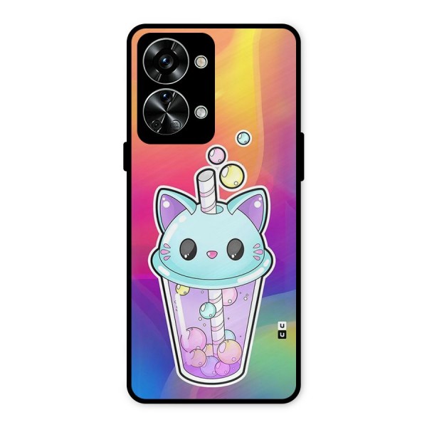 Cat Drink Metal Back Case for OnePlus Nord 2T