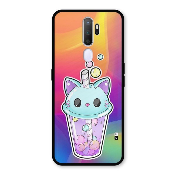 Cat Drink Metal Back Case for Oppo A9 (2020)