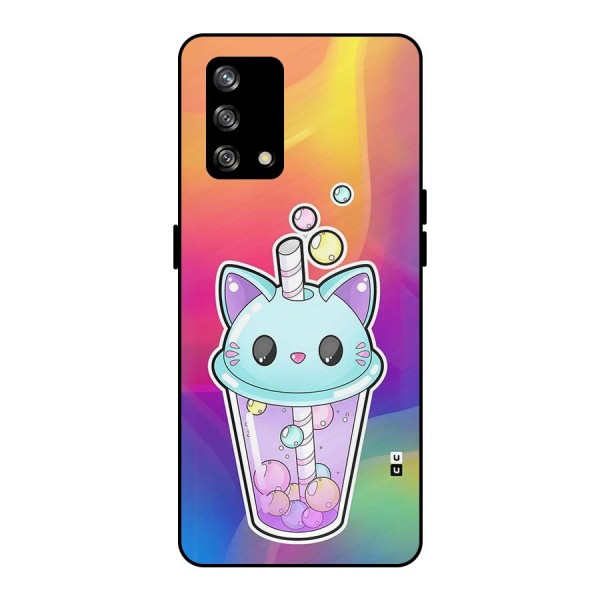 Cat Drink Metal Back Case for Oppo F19s