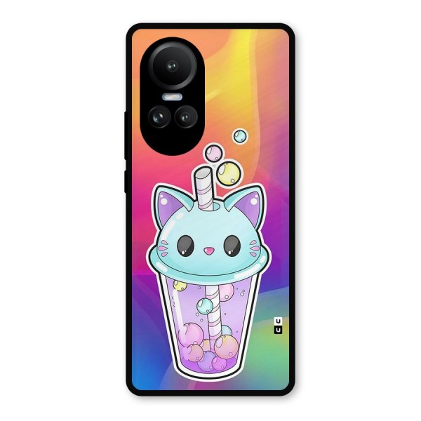 Cat Drink Metal Back Case for Oppo Reno10