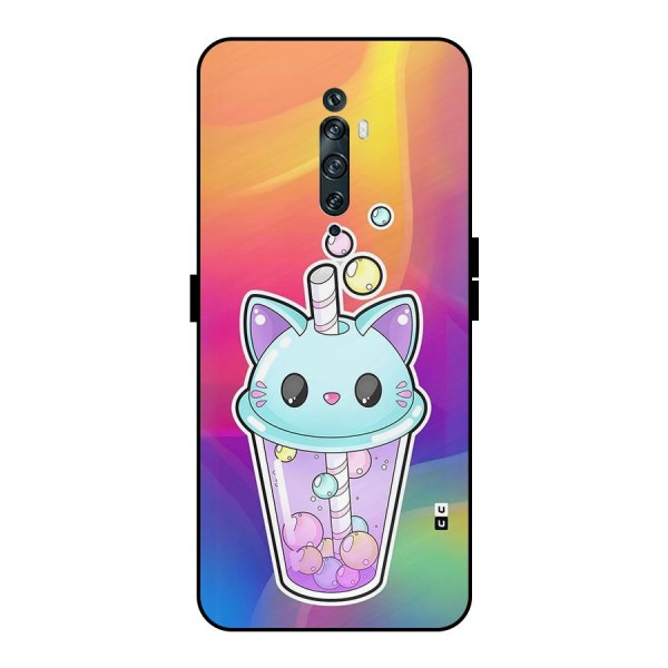 Cat Drink Metal Back Case for Oppo Reno2 F