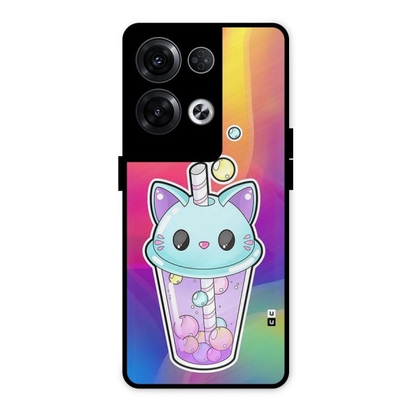 Cat Drink Metal Back Case for Oppo Reno8 Pro 5G