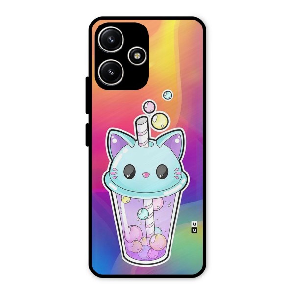 Cat Drink Metal Back Case for Poco M6 Pro