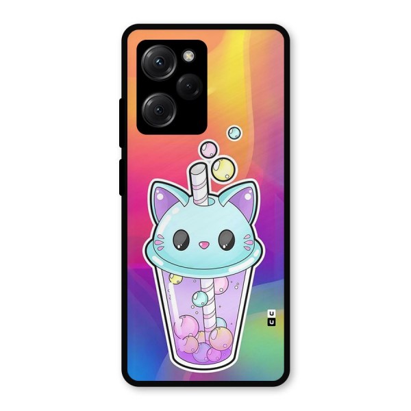 Cat Drink Metal Back Case for Poco X5 Pro