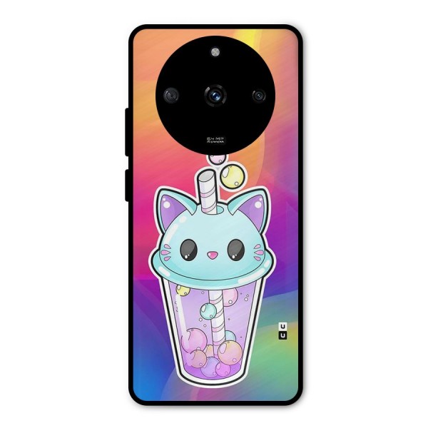 Cat Drink Metal Back Case for Realme Narzo 60 5G