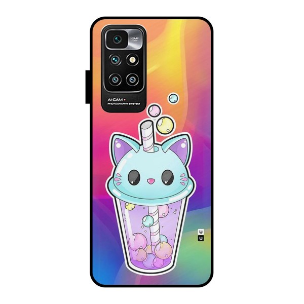 Cat Drink Metal Back Case for Redmi 10 Prime