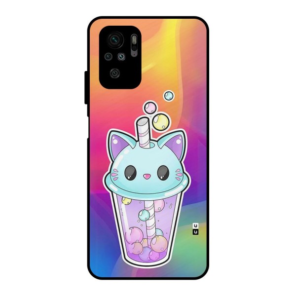 Cat Drink Metal Back Case for Redmi Note 10S