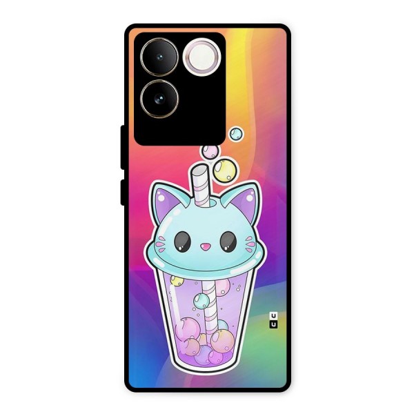 Cat Drink Metal Back Case for Vivo T2 Pro