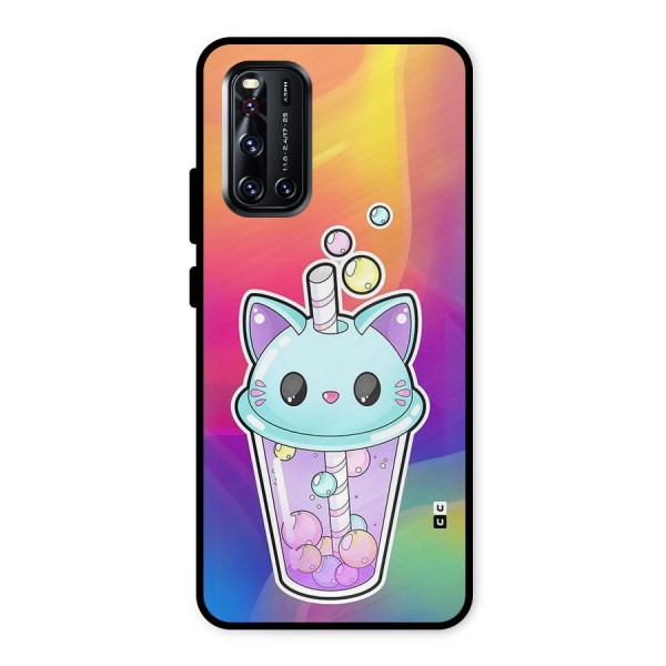 Cat Drink Metal Back Case for Vivo V19