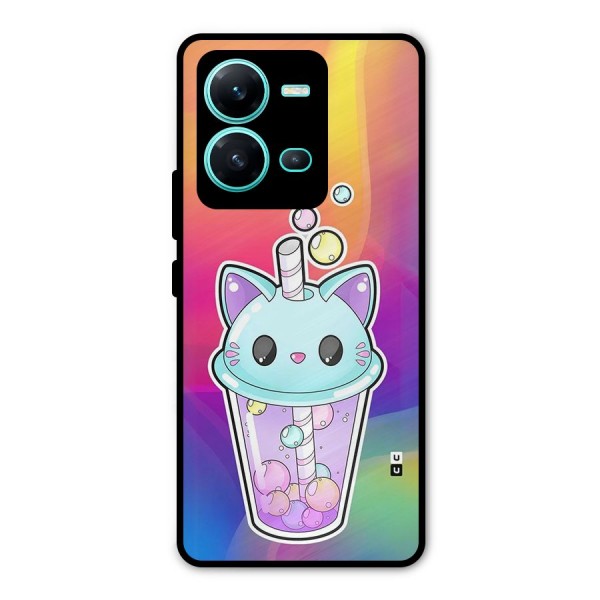 Cat Drink Metal Back Case for Vivo V25